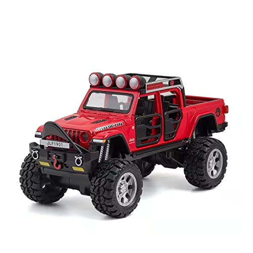 for Jeep Offroad 1 32 Simulation Modellauto Geländewagen Ziehen Spielzeugauto Geschenk Ornamente Zurück Druckguss Fahrzeuge Modell(Rot) von TQMEAD