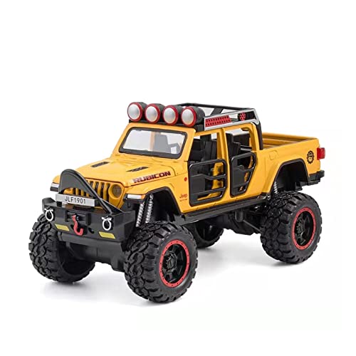 for Jeep Offroad 1 32 Simulation Modellauto Geländewagen Ziehen Spielzeugauto Geschenk Ornamente Zurück Druckguss Fahrzeuge Modell(Yellow) von TQMEAD