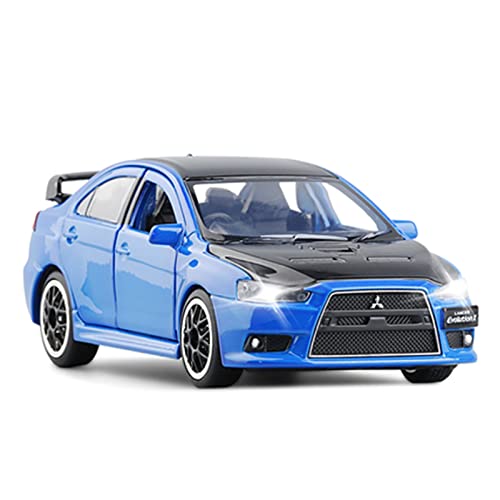 for Lancer Black Top EVO X 10 BBS RHD Auto 1 32 Simulation Druckguss Modell Spielzeug Geschenk Druckguss Fahrzeuge Modell(Blau) von TQMEAD