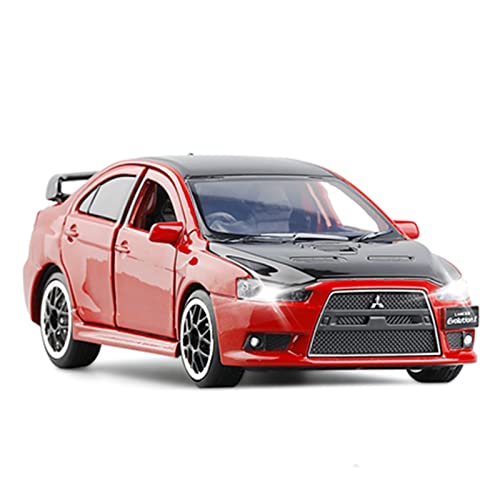 for Lancer Black Top EVO X 10 BBS RHD Auto 1 32 Simulation Druckguss Modell Spielzeug Geschenk Druckguss Fahrzeuge Modell(Rot) von TQMEAD