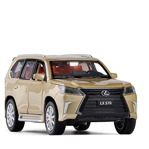 for Lexus LX570 Auto 1 32 Simulation Legierung Druckguss Audio Zurückziehen Modellauto Spielzeug Druckguss Fahrzeuge Modell(Gold) von TQMEAD