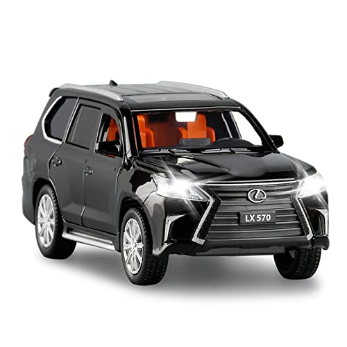 for Lexus LX570 Auto 1 32 Simulation Legierung Druckguss Audio Zurückziehen Modellauto Spielzeug Druckguss Fahrzeuge Modell(Schwarz) von TQMEAD