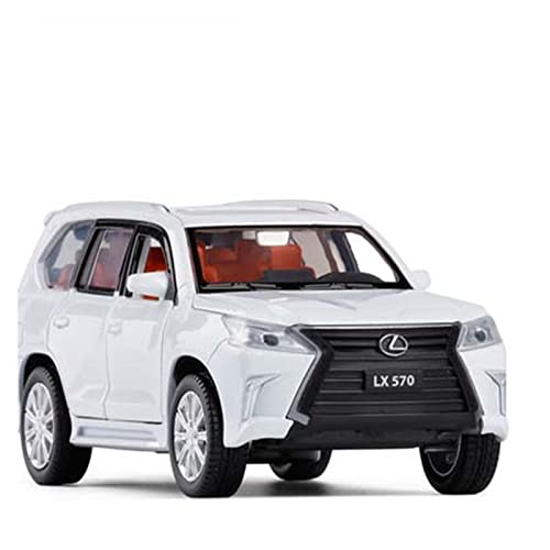 for Lexus LX570 Auto 1 32 Simulation Legierung Druckguss Audio Zurückziehen Modellauto Spielzeug Druckguss Fahrzeuge Modell(White) von TQMEAD