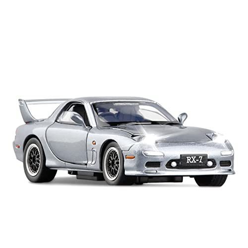for Mazda FD RX7 Sportwagen 1 32 Simulation Legierung Druckguss Licht Und Sound Modell Kinderspielzeug Druckguss Fahrzeuge Modell(Gray) von TQMEAD