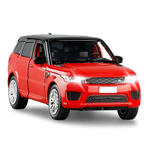 for Range Rover Sportwagen 1 32 Simulation Legierung Sound Und Licht Modell Kinderspielzeugauto Druckguss Fahrzeuge Modell(Rot) von TQMEAD