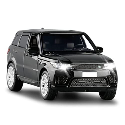 for Range Rover Sportwagen 1 32 Simulation Legierung Sound Und Licht Modell Kinderspielzeugauto Druckguss Fahrzeuge Modell(Schwarz) von TQMEAD