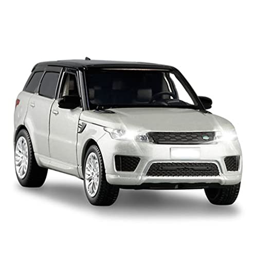 for Range Rover Sportwagen 1 32 Simulation Legierung Sound Und Licht Modell Kinderspielzeugauto Druckguss Fahrzeuge Modell(Silber) von TQMEAD