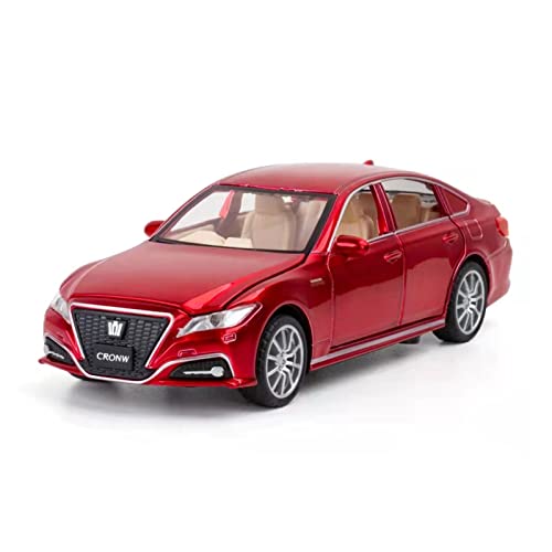 for Toyota 1 32 Crown Legierung Automodell Simulation Kraftsteuerung Sound Und Licht Spielzeug Geschenksammlung Druckguss Fahrzeuge Modell(Rot) von TQMEAD