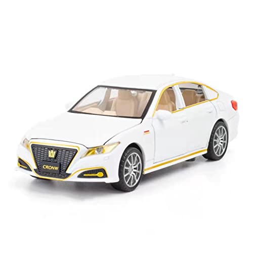 for Toyota 1 32 Crown Legierung Automodell Simulation Kraftsteuerung Sound Und Licht Spielzeug Geschenksammlung Druckguss Fahrzeuge Modell(White) von TQMEAD