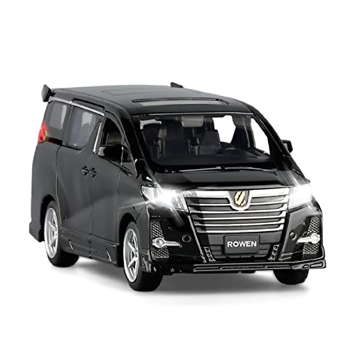 for Toyota Alphard MPV Auto 1 32 Simulation Legierung Zurückziehen 4 Tür Spielzeug Geschenk Druckguss Fahrzeuge Modell(Schwarz) von TQMEAD