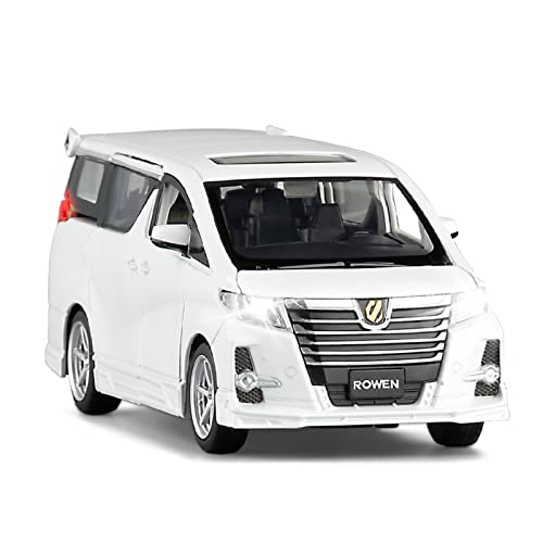 for Toyota Alphard MPV Auto 1 32 Simulation Legierung Zurückziehen 4 Tür Spielzeug Geschenk Druckguss Fahrzeuge Modell(White) von TQMEAD