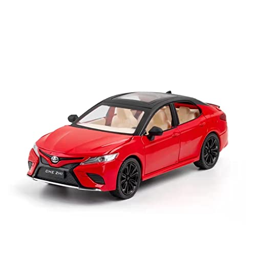 for Toyota Camry 1 24 Modellauto Simulation Sportwagen Sound Und Licht Automodell Kinderspielzeug Druckguss Fahrzeuge Modell(Rot) von TQMEAD