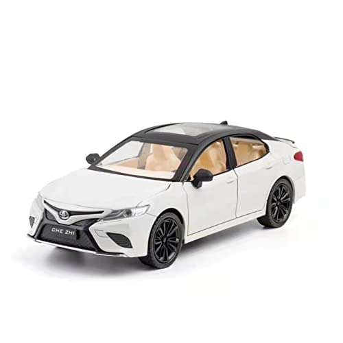 for Toyota Camry 1 24 Modellauto Simulation Sportwagen Sound Und Licht Automodell Kinderspielzeug Druckguss Fahrzeuge Modell(Silber) von TQMEAD