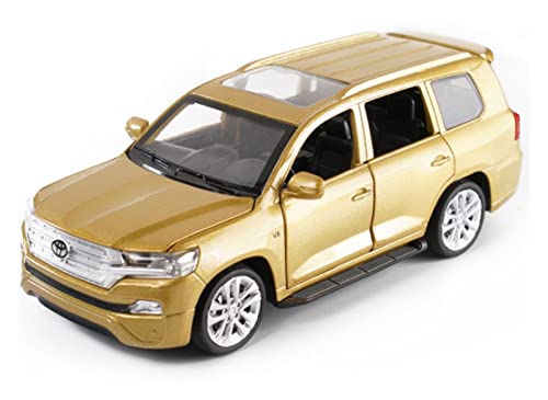 for Toyota Land Cruiser 1 32 Simulation Legierung Druckguss Sound Und Licht Pull Back Modellauto Druckguss Fahrzeuge Modell(Gold) von TQMEAD