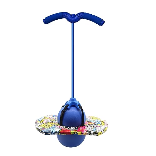 TQUEG POGO Ball ist geeignet für Kinder und Erwachsene Tragfähigkeit: 100KG ausgeglichen und koordiniert Bouncing Pop Ball Cool Challenge Kinderspielzeug Herausforderung Geschenk (Blue(Mit Handlauf)) von TQUEG