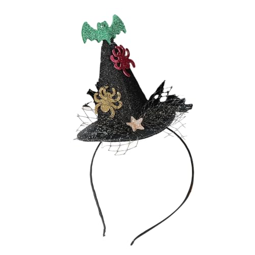 TQUXNGA Halloween Kopfschmuck Stern Hexenhut Stirnband Kürbis Haarreifen mit Haarnadel für Mädchen Jungen von TQUXNGA