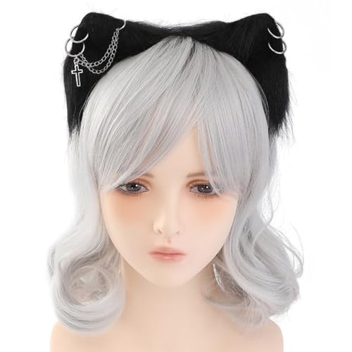 TQUXNGA Handgefertigte Wolfsohren-Haarbänder, Kätzchen, Mädchen, Cosplay, Kopfbedeckung, Ohren, Pelzanzug, Maskeraden, Halloween, Cosplay, Party TQUXNGA Handgefertigte Wolfsohren-Haarbänder, Kätzchen, Mädchen, Cosplay, Kopfbedeckung, Ohren, Pelzanzug, Maskeraden, Halloween, Cosplay, Party von TQUXNGA