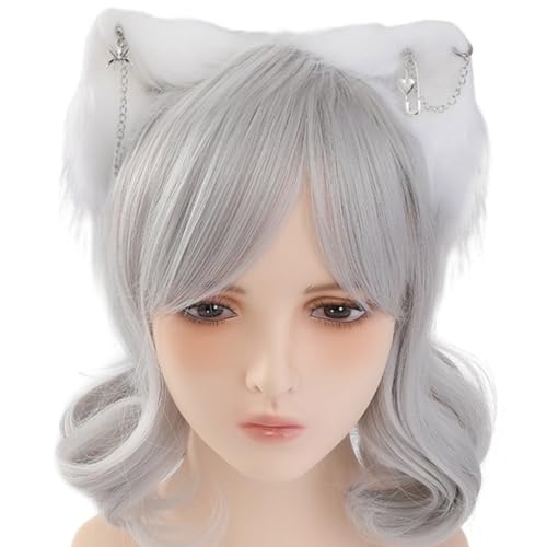 TQUXNGA Handgefertigte Wolfsohren-Haarbänder, Kätzchen, Mädchen, Cosplay, Kopfbedeckung, Ohren, Pelzanzug, Maskeraden, Halloween, Cosplay, Party TQUXNGA Handgefertigte Wolfsohren-Haarbänder, Kätzchen, Mädchen, Cosplay, Kopfbedeckung, Ohren, Pelzanzug, Maskeraden, Halloween, Cosplay, Party von TQUXNGA
