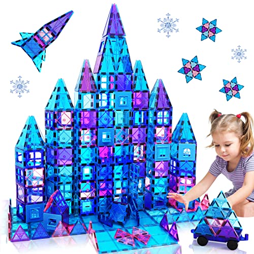 Magnetische Bausteine Spielzeug ab 3 Jahre Alter 6 7 8 9 Magnetische Fliesen 3D Lernen Lernspielzeug STEM Spielzeug für Mädchen Junge 3 4 5 6 7 Jahre zum Geburtstag Weihnachten Geschenke 47St von TRABONNLY
