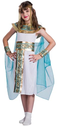 TRACYCY Ägyptische Königin Kostüm Mädchen Fasching Cosplay Altes Ägypten Pharaonen Königin Outfit Kleid mit Kopfputz Anzug Halloween Karneval Geburtstag Party Verkleidung Costume von TRACYCY