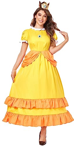 TRACYCY Damen Kostüm Cosplay Prinzessin Peach Prinzessin Daisy Prinzessin Rosalina Lang Abendkleider und Krone Anzug Verkleidung Halloween Weihnachten Geburtstag Party Fasching Outfits Rosa Grün Gelb TRACYCY Damen Kostüm Cosplay Prinzessin Peach Prinzessin Daisy Prinzessin Rosalina Lang Abendkleider und Krone Anzug Verkleidung Halloween Weihnachten Geburtstag Party Fasching Outfits Rosa Grün Gelb von TRACYCY