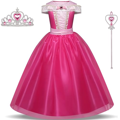 TRACYCY Mädchen Aurora Kostüm Fasching Cosplay Dornröschen Prinzessin Aurora Kleider mit Zubehör Weihnachten Karneval Halloween Party Geburtstag Fest Kostüm Kinder Verkleidung, Rosa, 3-13 Jahre TRACYCY Mädchen Aurora Kostüm Fasching Cosplay Dornröschen Prinzessin Aurora Kleider mit Zubehör Weihnachten Karneval Halloween Party Geburtstag Fest Kostüm Kinder Verkleidung, Rosa, 3-13 Jahre von TRACYCY