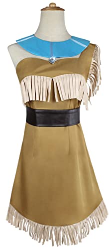 TRACYCY Pocahontas Kostüm Damen Cosplay Indisch Prinzessin Pocahontas Kleid und Zubehör Halsketten Gürtel 3 Stück Anzug für Erwachsene Fancy Dress up Halloween Weihnachten Verkleidung Festkleid TRACYCY Pocahontas Kostüm Damen Cosplay Indisch Prinzessin Pocahontas Kleid und Zubehör Halsketten Gürtel 3 Stück Anzug für Erwachsene Fancy Dress up Halloween Weihnachten Verkleidung Festkleid von TRACYCY
