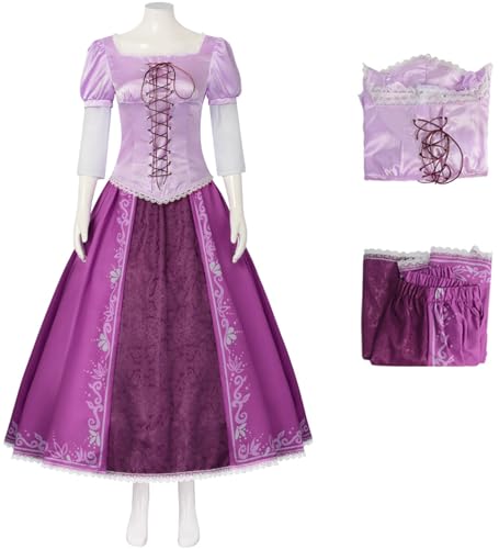 TRACYCY Rapunzel Kostüm Damen Kleid Erwachsene Cosplay Fasching Karneval Verkleidung Weihnachten Geburtstag Partykleid Lang Abendkleid Violett TRACYCY Rapunzel Kostüm Damen Kleid Erwachsene Cosplay Fasching Karneval Verkleidung Weihnachten Geburtstag Partykleid Lang Abendkleid Violett von TRACYCY