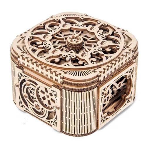 Antike Schmuckschatulle 3D Holzpuzzle,Schatz Aufbewahrungsbox,Selbstmontage Mechanik BAU Bastelset,Geburtstagsgeschenk oder Heimdekoration von TRACYE