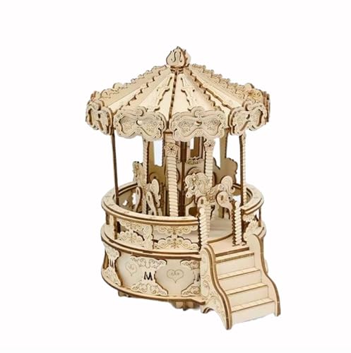 Karussell-Musikbox, 3D-Puzzle, Holz, Modellbau-Kits mit LED-Lichtern, zur Förderung der Kreativität, Geschenke für Geburtstag, Weihnachten Karussell-Musikbox, 3D-Puzzle, Holz, Modellbau-Kits mit LED-Lichtern, zur Förderung der Kreativität, Geschenke für Geburtstag, Weihnachten von TRACYE