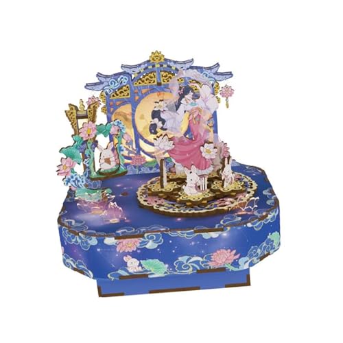 Musikbox, 3D-Puzzle, Holz, Modellbausätze, Kreativität, Geschenke für Geburtstag, Weihnachten (bunte Wolken, Chasing the Moon) von TRACYE