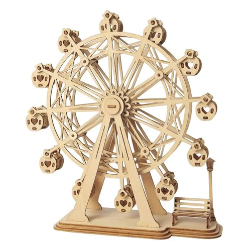 Riesenrad 3D Holzpuzzle,Mechanisches DIY Bauset,Lernspielzeug für Modellbau Fans,Geschenk für Jugendliche und Erwachsene von TRACYE