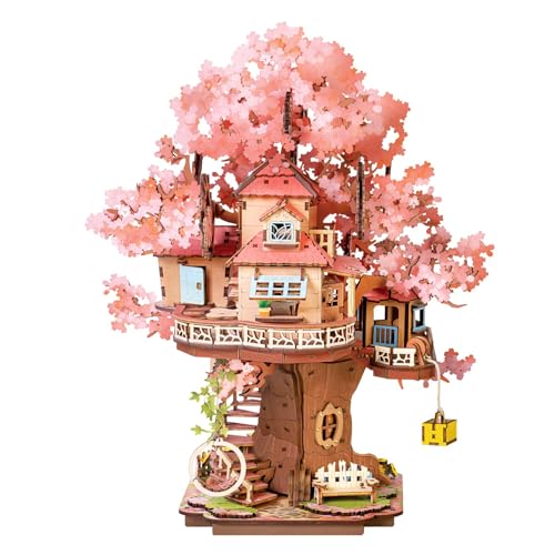 Sakura Baumhaus 3D Holzpuzzles,Jahrgang Holzbausatz,Selbstmontage Brainteaser Desktop Spielzeug,für Bestes Geburtstagsgeschenk Sakura Baumhaus 3D Holzpuzzles,Jahrgang Holzbausatz,Selbstmontage Brainteaser Desktop Spielzeug,für Bestes Geburtstagsgeschenk von TRACYE