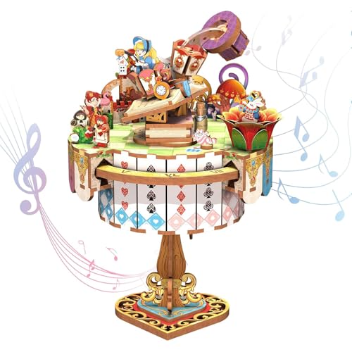 Spieluhr, 3D-Puzzle, Holz, Modellbau-Kits, Förderung der Kreativität, Geschenke für Geburtstag, Weihnachten (Lizenz 's Tea Party) von TRACYE