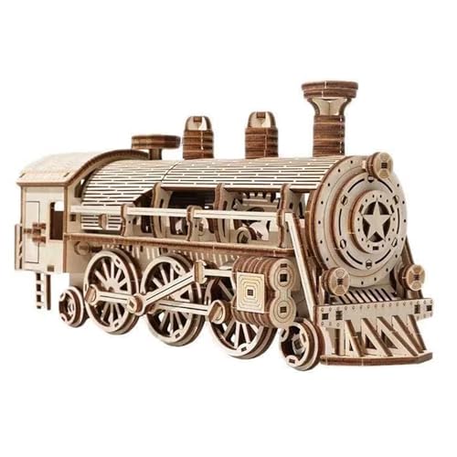TRACYE Dampflokomotive Holz 3D Puzzles,Vintage Holzbausatz, Selbstmontage Brainteaser Desktop Spielzeug,für Bestes Geburtstagsgeschenk von TRACYE