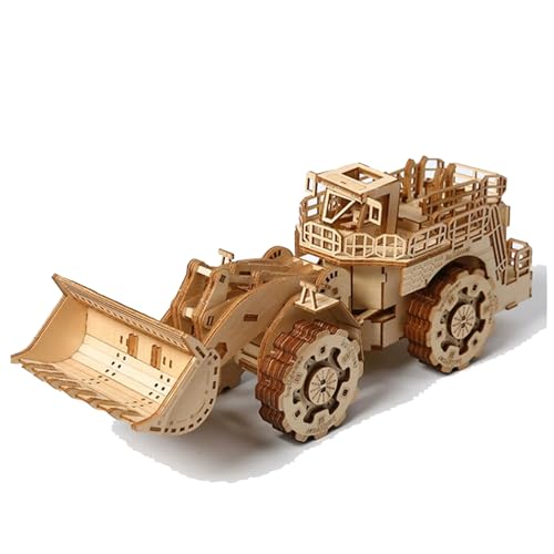 TRACYE Gabelstapler Holz 3D Puzzles,Vintage Holzbausatz, Selbstmontage Brainteaser Desktop Spielzeug,für Bestes Geburtstagsgeschenk von TRACYE