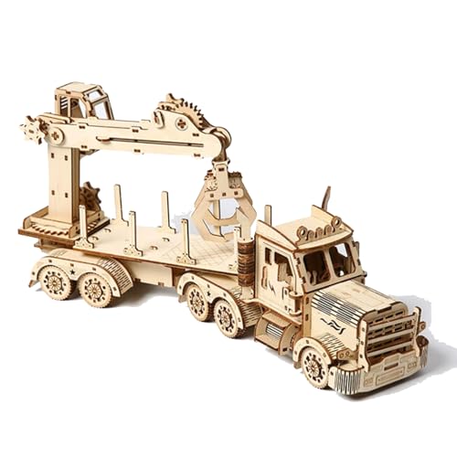 TRACYE LKW Kran Holz 3D Puzzles,Vintage Holzbausatz, Selbstmontage Brainteaser Desktop Spielzeug,für Bestes Geburtstagsgeschenk von TRACYE
