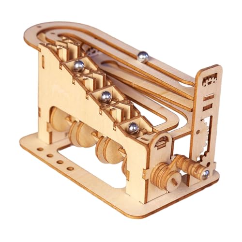 TRACYE Murmelbahn 3D Holz Puzzle,Hand Gekröpft Kugelbahn Bausatz,Mechanisches Achterbahn Bauen Spielzeug,Geschenke für Männer und Frauen von TRACYE