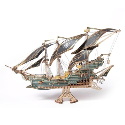TRACYE Piraten Luftschiff 3D Holzpuzzles, Retro Punk DIY Mechanischer Modellbausatz, Geschenk für Schiffsmodell Heimdeko Enthusiasten von TRACYE