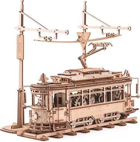 TRACYE für StraÃŸenbahnen Holz 3D Puzzles,Vintage Holzbausatz, Selbstmontage Brainteaser Desktop Spielzeug,für Bestes Geburtstagsgeschenk von TRACYE