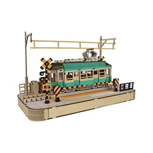 für StraÃŸenbahnen Holz 3D Puzzles,Vintage Holzbausatz, Selbstmontage Brainteaser Desktop Spielzeug,für Bestes Geburtstagsgeschenk von TRACYE