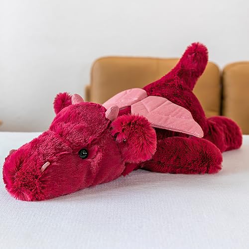 TRAVELKNOT Gewichtskuscheltiere Drachen Kuscheltier Rot 60cm 1.8kg Weighted Stuffed Animal Drache Groß Stofftier Drachen Plüschtier Niedliches Stofftieren Weiches Geschenk für Kinder Erwachsene TRAVELKNOT Gewichtskuscheltiere Drachen Kuscheltier Rot 60cm 1.8kg Weighted Stuffed Animal Drache Groß Stofftier Drachen Plüschtier Niedliches Stofftieren Weiches Geschenk für Kinder Erwachsene von TRAVELKNOT