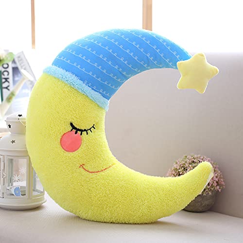 TRAVELKNOT Mondkissen Gelb Mond Kissen Niedliches Mondform Kuscheltier Flauschige Plüschtier Dekor Weihnachten Geburtstags Geschenk for Kind Jungen von TRAVELKNOT