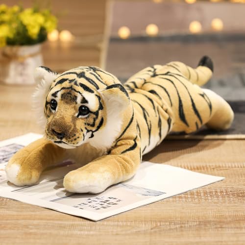 TRAVELKNOT Süßes Tiger Kuscheltier Klein Stofftier aus Weichem Plüsch Niedliches Realistic Tiger Plüschtier Geburtstags Geschenk für Mädchen Deko Teenager Zimmer 40cm von TRAVELKNOT