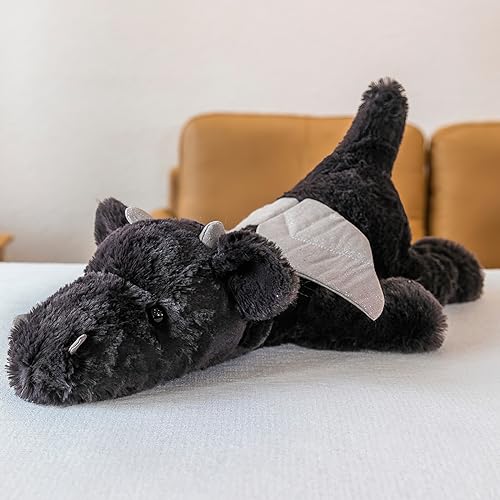 TRAVELKNOT Weighted Stuffed Animal 60cm 1.8kg Gewichtskuscheltiere Drachen Kuscheltier Drache Schwarz Weiches Groß Stofftier Drachen Plüschtier Niedliches Geschenk für Kinder Erwachsene TRAVELKNOT Weighted Stuffed Animal 60cm 1.8kg Gewichtskuscheltiere Drachen Kuscheltier Drache Schwarz Weiches Groß Stofftier Drachen Plüschtier Niedliches Geschenk für Kinder Erwachsene von TRAVELKNOT