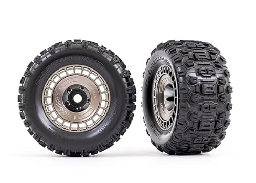 Traxxas 9572A Räder mit Vorschlaghammer® Reifen, Satin Schwarz/Chrom, 9,7 cm, 2 Stück von TRAXXAS