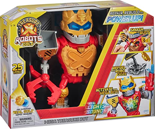 TREASURE X Robots Gold Mega Treasure Bot Roboter mit Lichtern und Geräuschen; 25 spannende Abenteuerlevel und garantiert enthaltener Schatz mit echtem Goldüberzug. TREASURE X Robots Gold Mega Treasure Bot Roboter mit Lichtern und Geräuschen; 25 spannende Abenteuerlevel und garantiert enthaltener Schatz mit echtem Goldüberzug. von TREASURE X