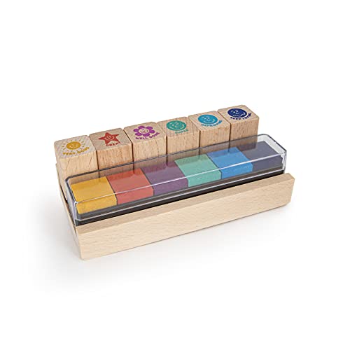 TRENDHAUS 955715 Stempel Set Englisch, 6 Lehrerstempel mit bunten Stempelkissen, Holzstempel für Kinder, für Lehrer, Holz TRENDHAUS 955715 Stempel Set Englisch, 6 Lehrerstempel mit bunten Stempelkissen, Holzstempel für Kinder, für Lehrer, Holz von TRENDHAUS