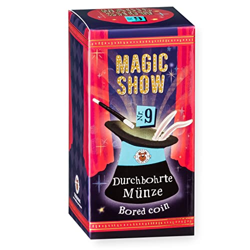 TRENDHAUS 957818 Magic Show Nr. 9 [ Durchbohrte Münze ], Verblüffende Zaubertricks für Kinder ab 6 Jahren, Inkl. Online-Videos, Trick Nr.9 von TRENDHAUS