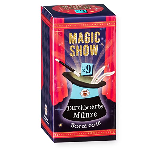 TRENDHAUS 957818 Magic Show Nr. 9 [ Durchbohrte Münze ], Verblüffende Zaubertricks für Kinder ab 6 Jahren, Inkl. Online-Videos von TRENDHAUS